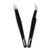 ZAMAHA UK Lash Eyelash Extension Tweezers Japanese Stainless Steel Tools Boot Shape Curved 3D 4D 6D Angled Tip Volume Tweezers Precision (Black) ZUK-LT-2PCS-PBP1