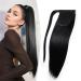 XXAD553TY Natural Brazilian Ponytail Ponytail Human Hair Human Remy Hair Extensions Long Ponytail Extensions Human Hair Ponytail Ombre(Natural Black 14inches 65g) 14inches 65g Natural Black