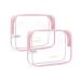 BAGSMART Clear Toiletry Bag 2 Pack TSA Approved Travel Toiletry bag Carry on Travel Accessories Bag Airport Airline Quart Size Bags Water Repellent Makeup Cosmetic Bag for Women (Pink-2pcs)