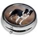 Border Collie Mini Metal Pill Box - 2x2x0.7 in Travel Medicine Organizer for Purse & Pocket - Buy Online on GoSupps.com