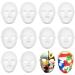 12 Pcs DIY Full Face Masks White Paper Mache Masks Blank Paintable Mask for Masquerade Parties Halloween Art 2 Sizes with 12 Elastic Straps for Women Men