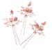 Missgrace Bridal Crystal Leaf Rose Gold Hair Pins Women Crystal Headpiece Wedding Rose Gold Leaf Hair Pins Clip Hair Jewelry Wedding Hair Accessories (Pack of 3)