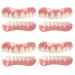 Xzlzmd dentures silica top Bottom dental prostheses lnstant repair of cracked or missing dental prosthesis cosmetic natural color temporary prosthesis teeth veneer 4 pairs