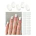 TrueShei nail foils |Milky white UV gel nail film |20PCs nail film self -adhesive |Gel Nail Stickers Gellack Wraps for Nagel Milky White