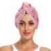Pink Seashells Hair Towel 2 Pack Super Absorbent Hair Drying Towel Quick Dry Hair Turbans Head Towel with Button Twisty Wrap for Women Girls