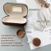Caruncoo Wood Grain Contact Lens Case - Portable Travel Contact Box with Mirror - Elegant Brown (4-Pack) - Buy Online on GoSupps.com