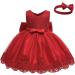 Baby Girls Princess Party Dress with Bowknot and Headwear - Red, 18-24 Months - Buy Online on GoSupps.com