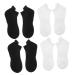 FRCOLOR 4 Pairs Combed Cotton Socks Sports Breathable Stockings Running Socks Low-cut Liners Socks Breathable Sports Stockings Running Cotton Socks All Season Cotton Socks Summer Socks White black 21x5x0.3cm