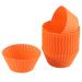 sourcing map 25pcs Wax Melt Warmer Liner Silicone for Candle Scent Melter Orange