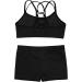 CHICTRY Girls' 2 Piece Activewear Set - Strappy Sport Bra & Booty Short for Dance & Gymnastics, Black 11-12 Years - Buy Online on GoSupps.com
