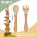 Silicone Baby Weaning Spoon and Fork Set for Kids - Natural | GODR7OY - Buy Online on GoSupps.com