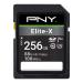 PNY 256GB Elite-X Class 10 U3 V30 SDXC Flash Memory Card - 100MB/s, Class 10, U3, V30, 4K UHD, Full HD, UHS-I, Full Size SD 256GB FLASH CARD