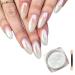 White Pearl Chrome Nail Powder, Pearlescent White Nail Art Jewelry Glitter Powder Symphony Mermaid Pearl Neon Nail Powder, The Powder Is Fine and Shiny, Healthy & Long-lasting for Nail Art Decorations ONE