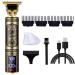 JAVENYIMAN Professional Hair Trimmer for Men,T-Blade Zero Gapped Cordless Hair Trimmer Edger Clipper for Hair Cutting Rechargeable Hair Liners Electric Beard Trimmer Shaver with LED Display (Gold)
