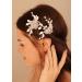 Deniferymakeup Flower Bridal Hair Pins Pearl Bride Wedding Hair Accessories Gold Leaf Hair Piece for Women and Girls - Buy Online on GoSupps.com