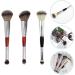 Hemoton 3pcs Double-ended Makeup Brush Blush Brush Cosmetic Supplies Makeup Blush Make up Kit Wooden Handle - Buy Online on GoSupps.com