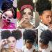 High Afro Puff Ponytail Drawstring Hairpiece | Short Synthetic Kinky Curly Clip-In Extensions | 8-Inch Updo in Color 1B 30 - Buy Online on GoSupps.com