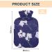 Mnsruu Purple Flower Hot Water Bottle 2L | Soft Cover | Perfect Christmas Gift for Women & Kids - Buy Online on GoSupps.com