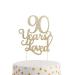90 Years Loved Cake Topper 90th birthday cake topper glitter cake topper Photo Decoration Props 90th Anniversary Cake Topper Birthday Party Favor Supplies