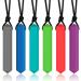 Chewy Necklaces for Sensory Kids Boys and Girls Silicone Pendant Oral Motor Aids Teething Necklace for Aggressive Chewers - Multi Color - Pack Of 6