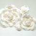 Sugar roses white *4 sizes* wired flower cake decoration topper (buds white x 5)