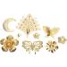 COHEALI 37pcs Bridal Headpiece Gold Butterfly Charm Metal Hollow 3d Charms Crafts Hollow Out Bride Beads - Buy Online on GoSupps.com