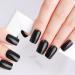 16 Pieces Gel Nail Stickers Semi Cured Gel Nail Polish Strips Full Nail Wraps Soft Self Adhesive Natural Gel Nail Art Stickers Dark Black Gel Nail Strips for Women and Girls Nail Art