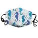 Blue Seahorse Silhouette Washable Reusable Mask Cotton Anti Dust Half Face Mouth Mask For Kids Teens Men Women With Adjustable Ear Loops