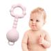 Baby rattles toy 0 months baby rattles 0-6 months baby holding toy and bite ring as a dental aid BPA-free silicone sensory toy for baby gift for boys and girls (pink)