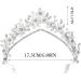 Zoestar Flower Wedding Tiaras and Crowns Silver Rhinestone Tiara Headband Pearl Leaf Princess Headwear Bridal Hair Accessories for Women - Buy Online on GoSupps.com