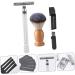 Beavorty Manual Razor Set for Men - Classic Wet Shaving Razor & Cleaning Brush | Silver Body Trimmer & Hair Razor (2 pcs 10.3x4cm) - Buy Online on GoSupps.com