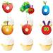 S-Cp-0005 Ice Cream Fruit Dessert Cupcake Topper Colorful Glitter Happy Birthday Sensory Pop Game Theme Decor Supplies Baby Shower Boys Girls Birthday Party Decorations