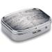 White & Gray Print 2 Compartment Pill Box | Portable Decorative Metal Pill Organizer for Medicine | Travel-Friendly Pocket & Purse Case - Buy Online on GoSupps.com