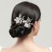 JUSTUSNX Silver Bride Wedding Headpiece Pearl Hair Pins Accessories Bridal Crystal Flower Hair Pieces for Women and Girls