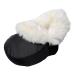 Lambskin - FOOT WARMER cuddly Merino sheepskin natural fur black/white