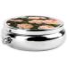 Peonies Printed Mini Round Pill Box | 3 Compartment Travel Pill Organizer | Portable Medicine Case for Home & Office - Buy Online on GoSupps.com