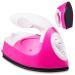 Mini Craft Iron Mini Heat Press Mini Iron Portable Handy Heat Press Small Iron with Charging Base Accessories for Beads Patch Clothes DIY Shoes T-shirts Heat Transfer Vinyl Projects (Pink)