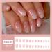 24Pcs Short Press on Nails - French Tip Oval Fake Nails in Nude Pink Ombre | Glossy Coffin & Almond Manicure | Full Cover Acrylic Stick on Nails for Women - Buy Online on GoSupps.com