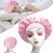 Mufekum hair hood for sleeping satin hood night sleeping cap hood for women and girls hair care sleeping head cover elastic hat hair hood for black hair curly hair 1 pink