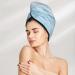 Light Blue Marble Microfiber Hair Towel - Soft Super Absorbent Quick Dry Wrap for Women | Perfect for Long Curly & Thick Hair - Buy Online on GoSupps.com