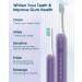 YteaTh Sonic Electric Toothbrush - Rechargeable for 180 Days - 6 Brush Heads - Typc C Cable - Purple - Adults and Kids - Buy Online on GoSupps.com