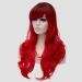CLOCOLOR Ombre Red Long Hair Wig with Bangs - Wavy Curly Heat Resistant Synthetic Wig for Women - International Shipping Available - Buy Online on GoSupps.com