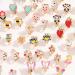 24-Pair Cute Animal, Flower, Heart & Fruit Earrings Set - Non-Perforated Ears - Buy Online on GoSupps.com