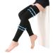 KEKING Thigh High Compression Stockings Footless Unisex 20-30mmHg Leg Support Compression Sleeves with Anti-Slip Silicone Band Opaque Treatment Swelling Varicose Veins Edema Black 5X-Large 5X-Large 20-30mmhg Black Sleeve