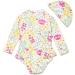 Bonverano Baby Girls Long-Sleeve Zipper Swimsuit | UPF 50+ Sun Protection | 9-12 Months Lotus - Buy Online on GoSupps.com