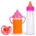 Aolso Magic Baby Doll Milk Bottle and Dummy 2 Pcs Magic Milk Bottles and 1 Pcs Dummy Baby Doll Feeding Accessories Easy for Small Hands Gift for Boy and Girl 3pcs