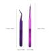 2-Piece Stainless Steel Eyelash Extension Tweezers Set - Straight & Curved | Purple Makeup Tools - Buy Online on GoSupps.com