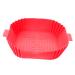 Zerodeko Air Fryer Pan Airfryer Air Fryers Non Stick Air Fryer Liner Silicone Mat for Air Fryer Round Food Red 24X19.5X5CM