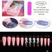 Outyua Pink Coffin Extra Long Press On Fake Nails - 24Pcs Glossy Ballerina Acrylic False Nails with Smoke Pattern Designs - Stick On Artificial Nails for Stylish Look - Buy Online on GoSupps.com