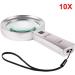 Professional Led Magnifier 10x Magnifier Handheld with 6 Led Lights Reading Double Glass Lens for Seniors Read Coins Stamps Map Full of Stars - Buy Online on GoSupps.com